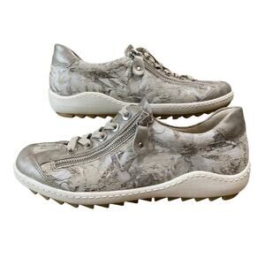 Remonte Soft US 7.5 EU 38 Women’s Sneakers Metallic Floral Comfort Shoes